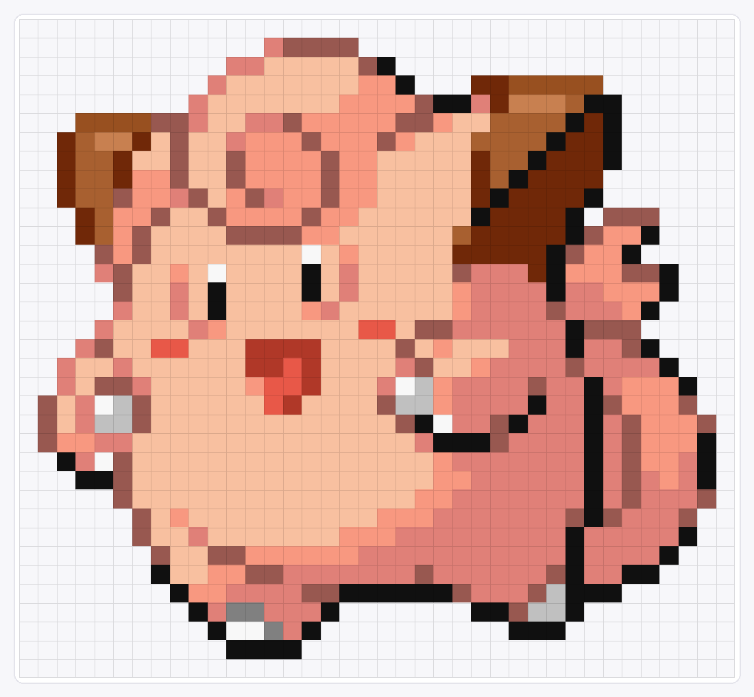 #035 Clefairy — 35×38 loom bead pattern chart