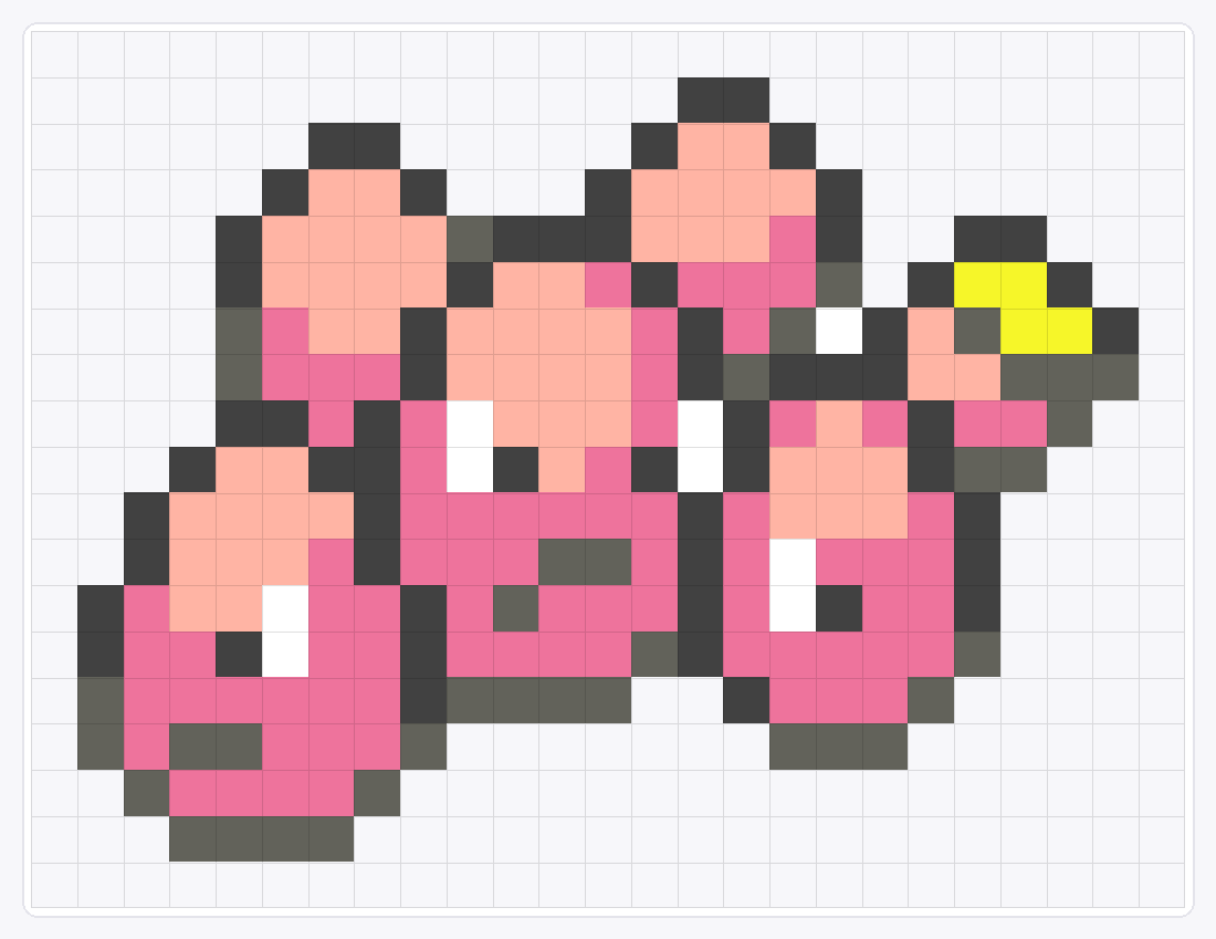 #102 Exeggcute Icon — 19×25 loom bead pattern chart