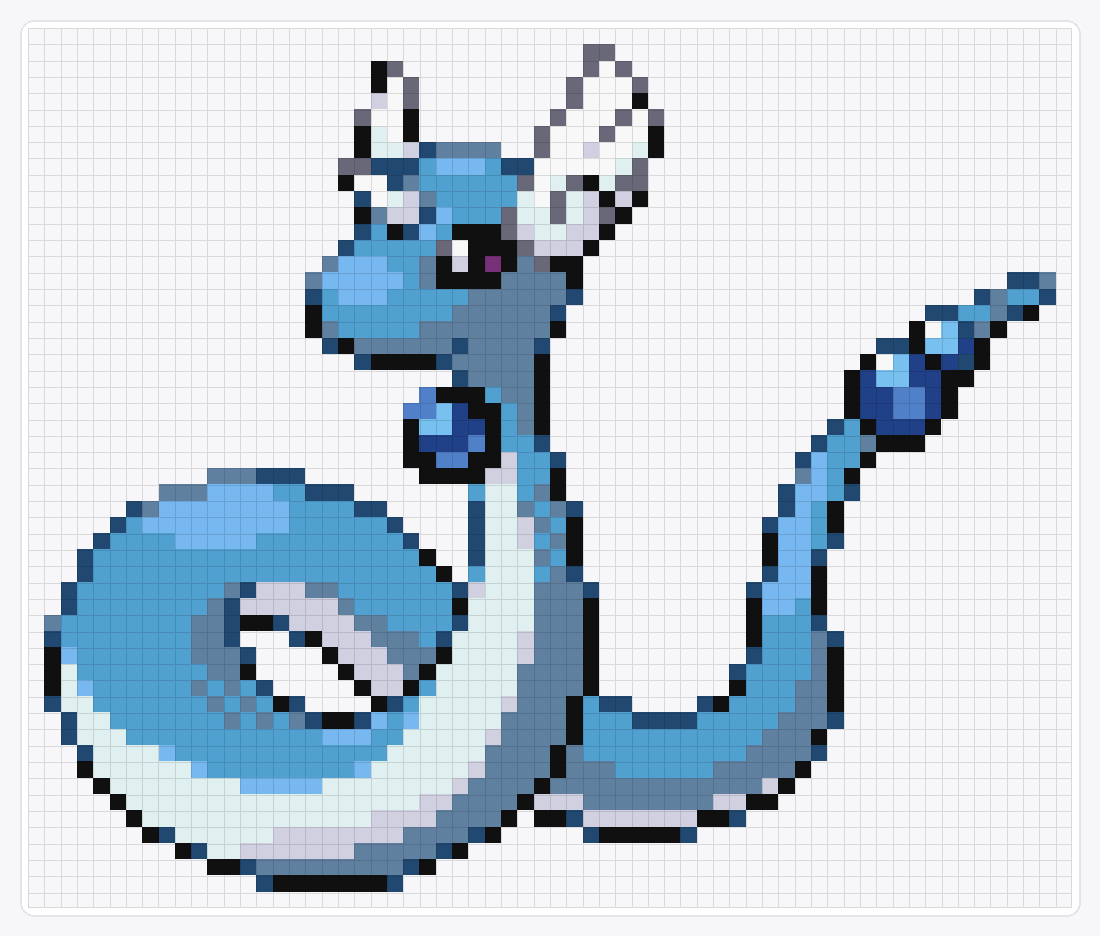 #148 Dragonair — 54×64 loom bead pattern chart