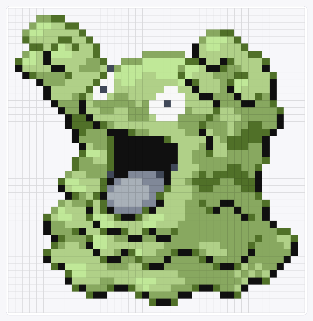 #088 Grimer Shiny — 43×42 loom bead pattern chart