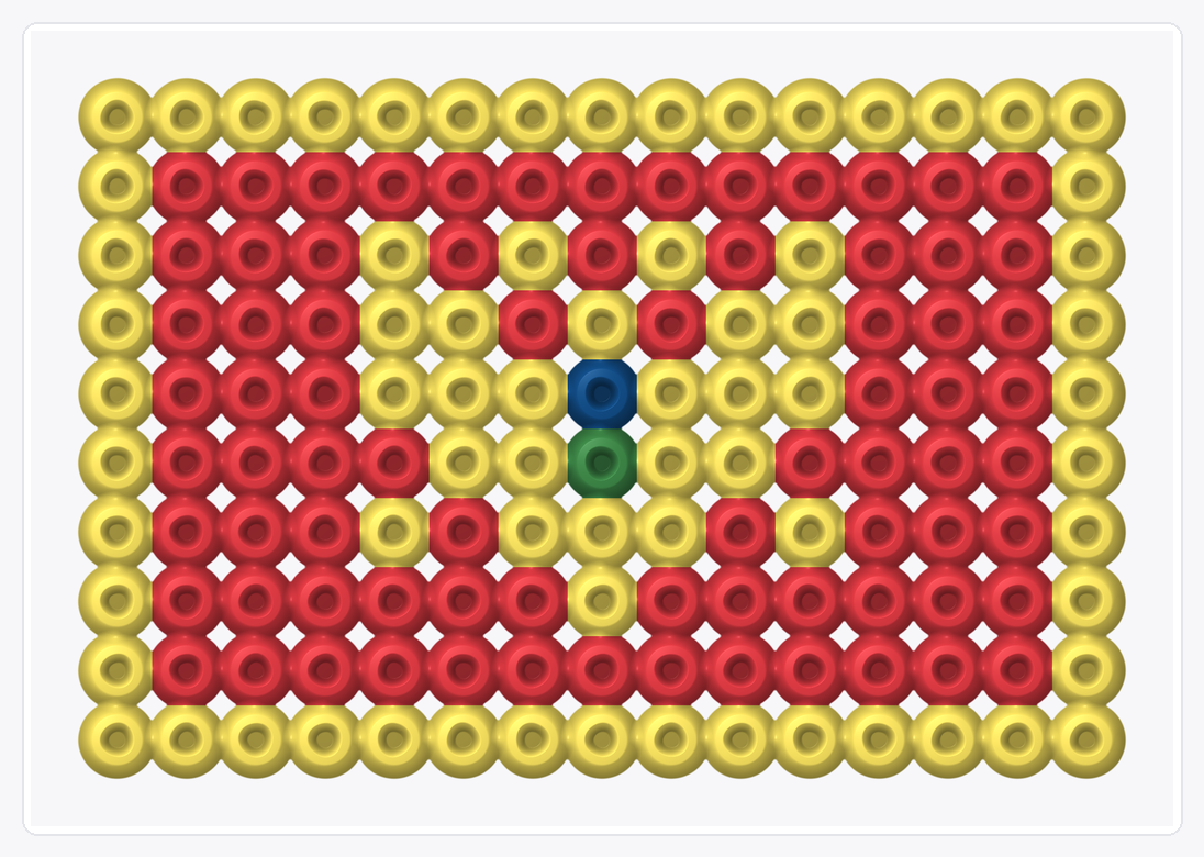 Montenegro Mini Flag — Perler Bead Pattern — 10×15 perler bead pattern chart