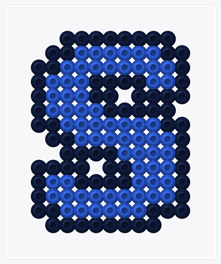 Letter S — Perler Bead Pattern — 16×13 perler bead pattern chart