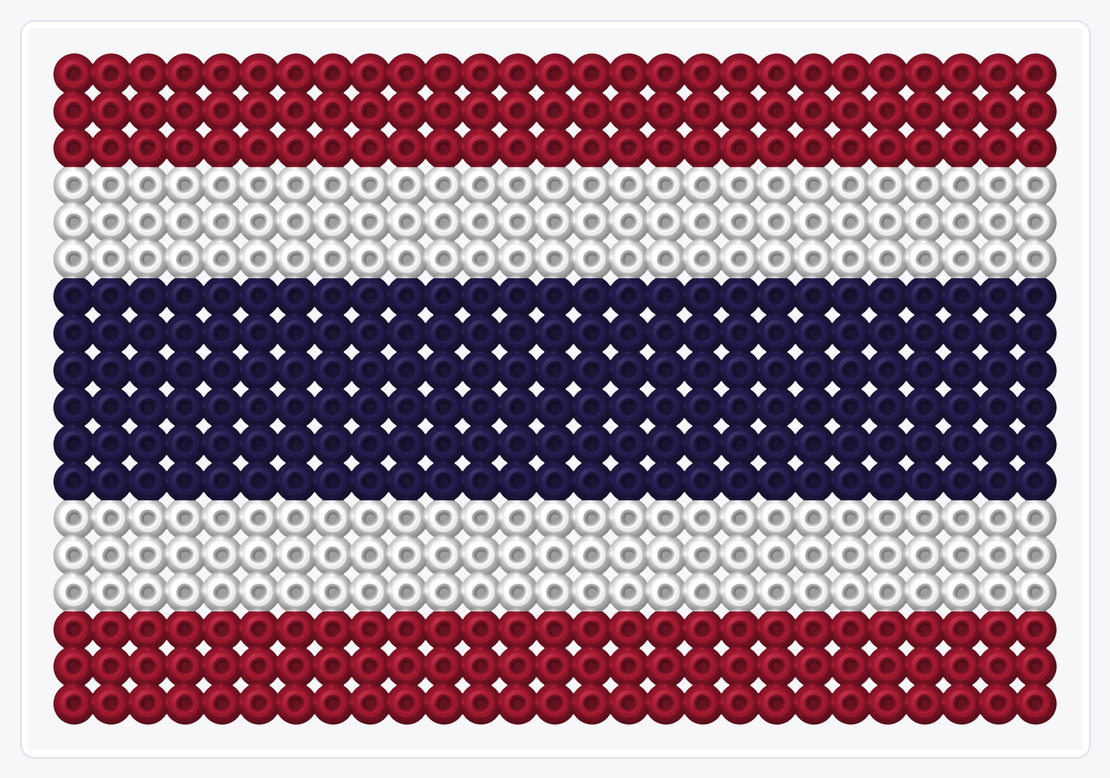 Thailand Flag — Perler Bead Pattern — 18×27 perler bead pattern chart