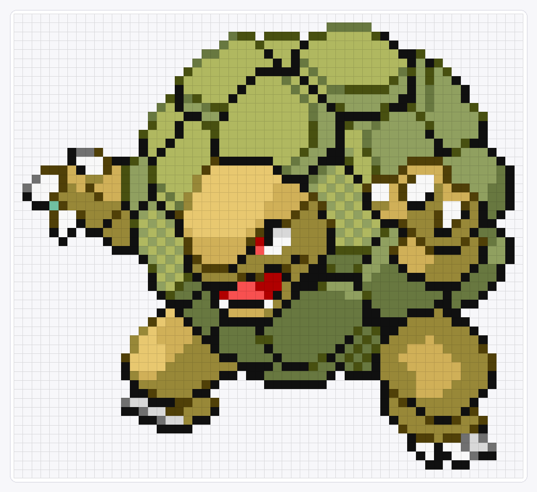 #076 Golem — 52×57 loom bead pattern chart