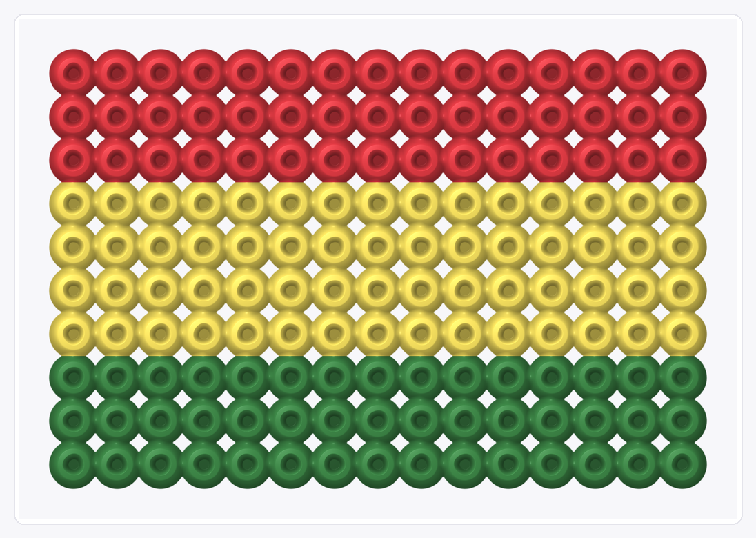 Bolivia Mini Flag — Perler Bead Pattern — 10×15 perler bead pattern chart