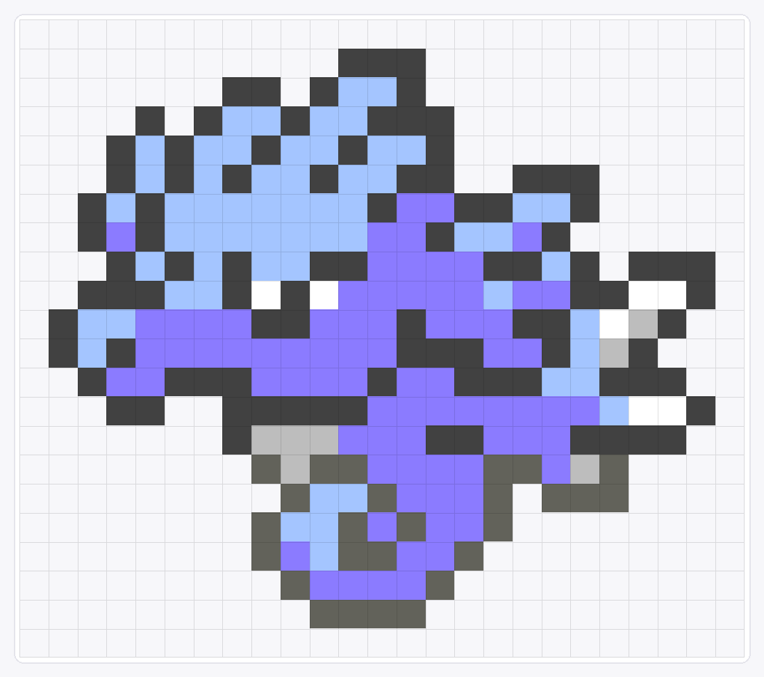 #117 Seadra Icon — 22×25 loom bead pattern chart