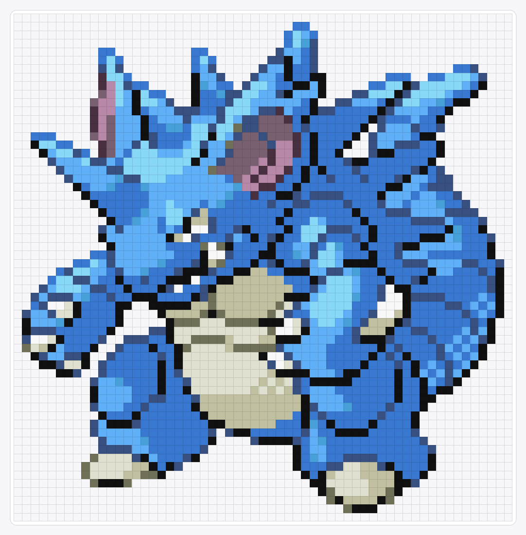 #034 Nidoking Shiny — 60×59 loom bead pattern chart