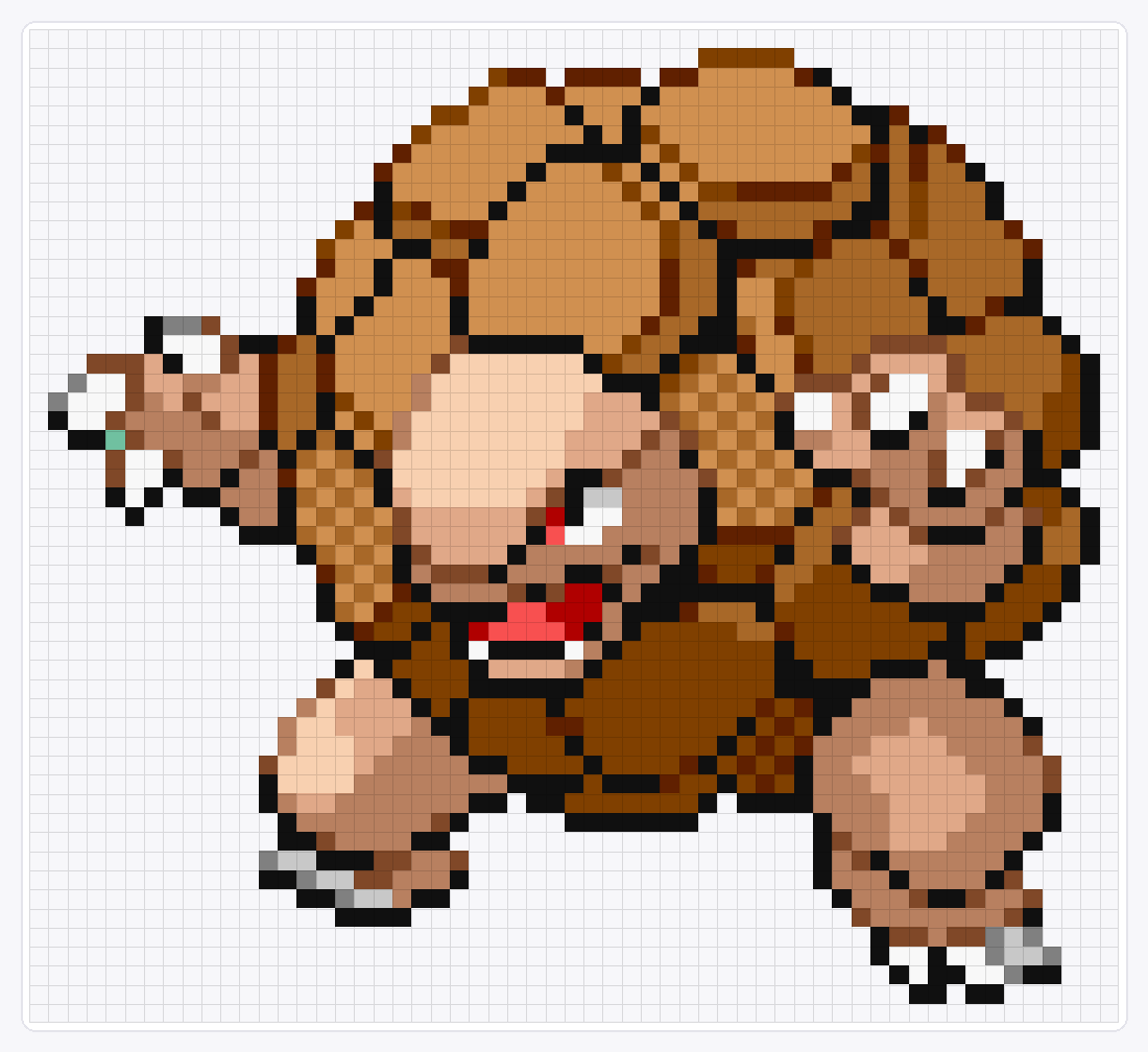 #076 Golem Shiny — 52×57 loom bead pattern chart