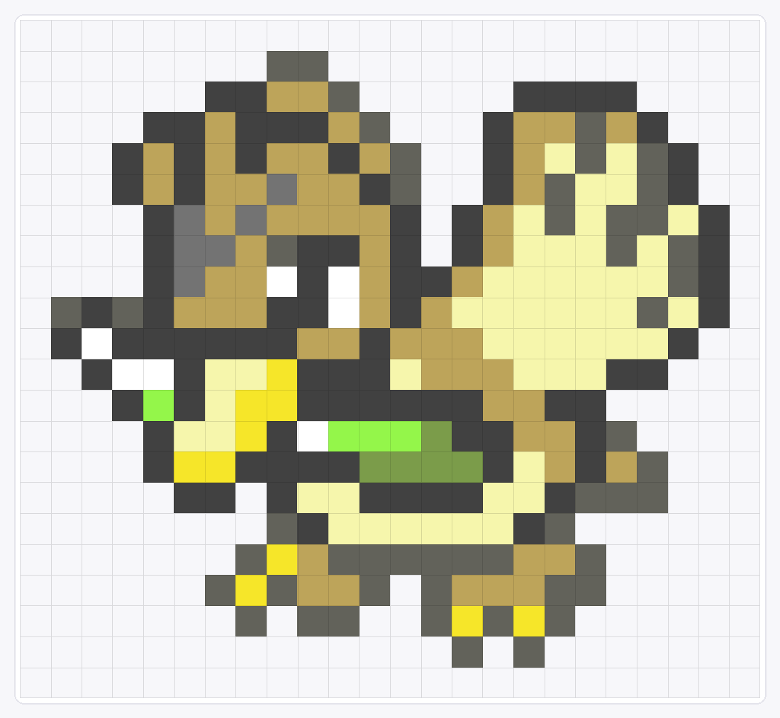 #083 Farfetchd Icon — 22×24 loom bead pattern chart