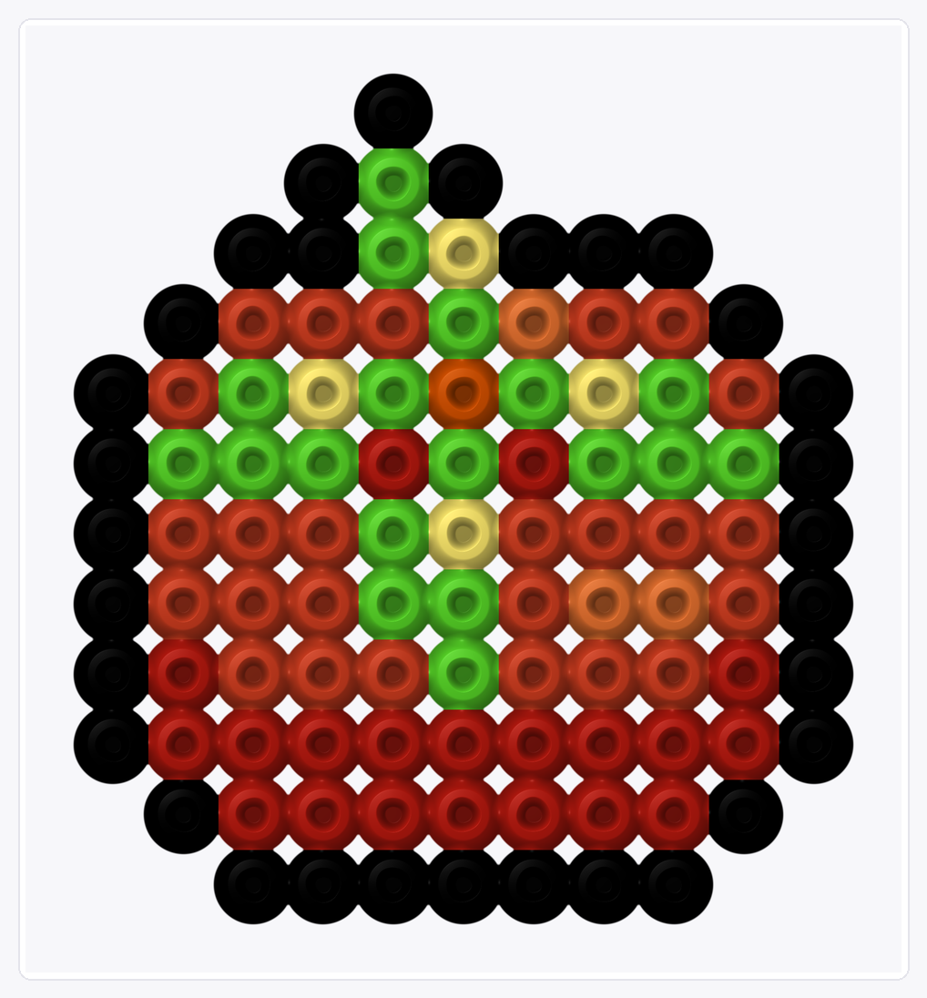 Kawaii Pumpkin — Perler Bead Pattern — 12×11 perler bead pattern chart