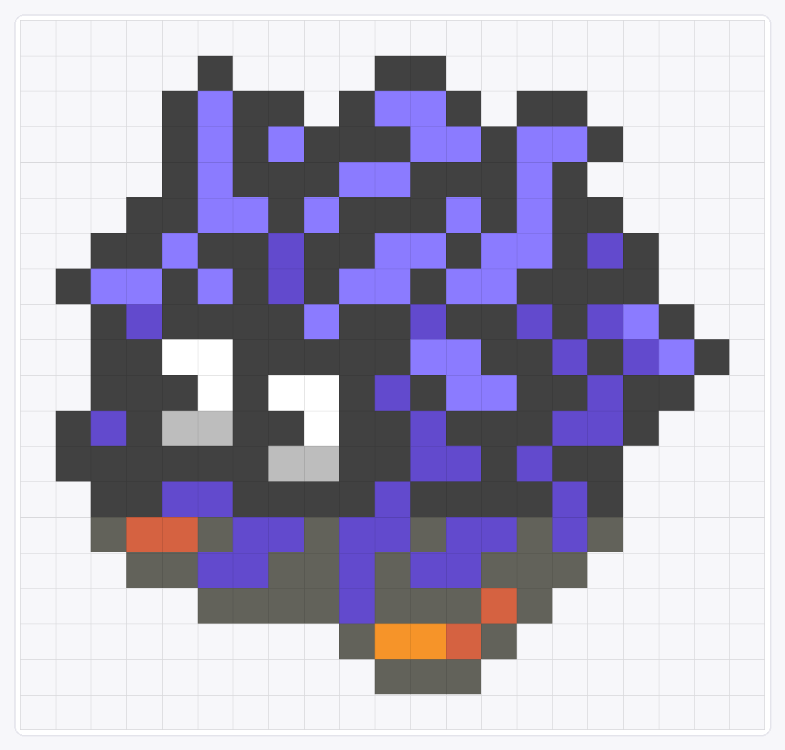 #114 Tangela Icon — 20×21 loom bead pattern chart