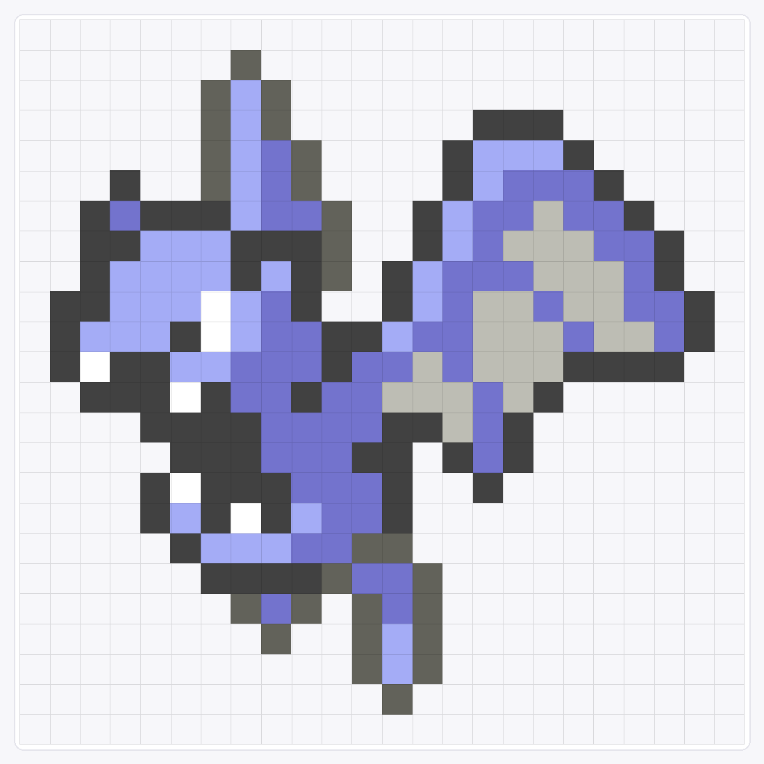#042 Golbat Icon — 24×24 loom bead pattern chart