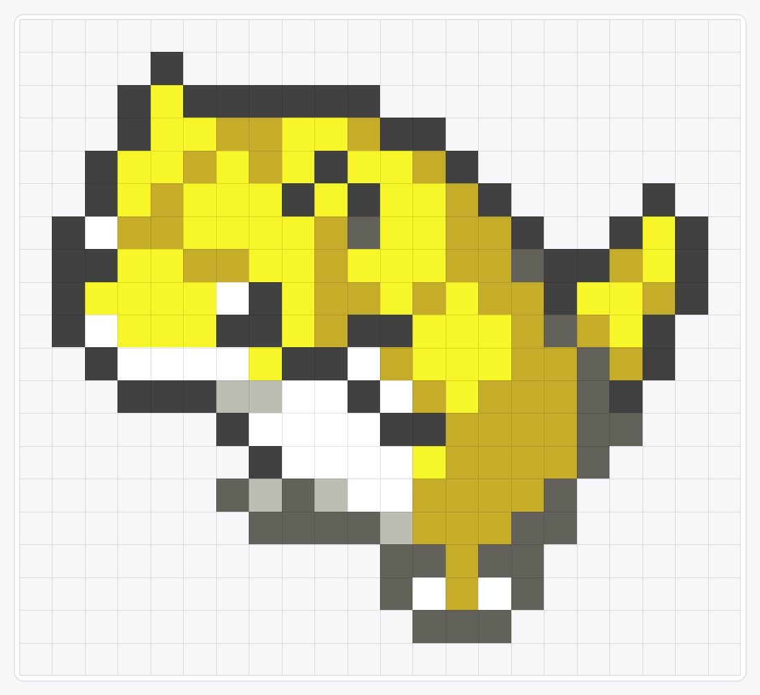 #027 Sandshrew Icon — 20×22 loom bead pattern chart