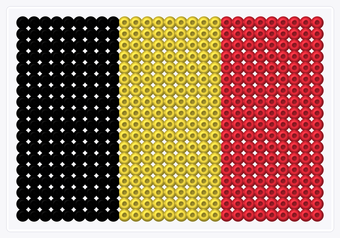 Belgium Flag — Perler Bead Pattern — 18×27 perler bead pattern chart