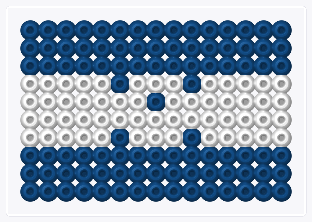 Honduras Mini Flag — Perler Bead Pattern — 10×15 perler bead pattern chart